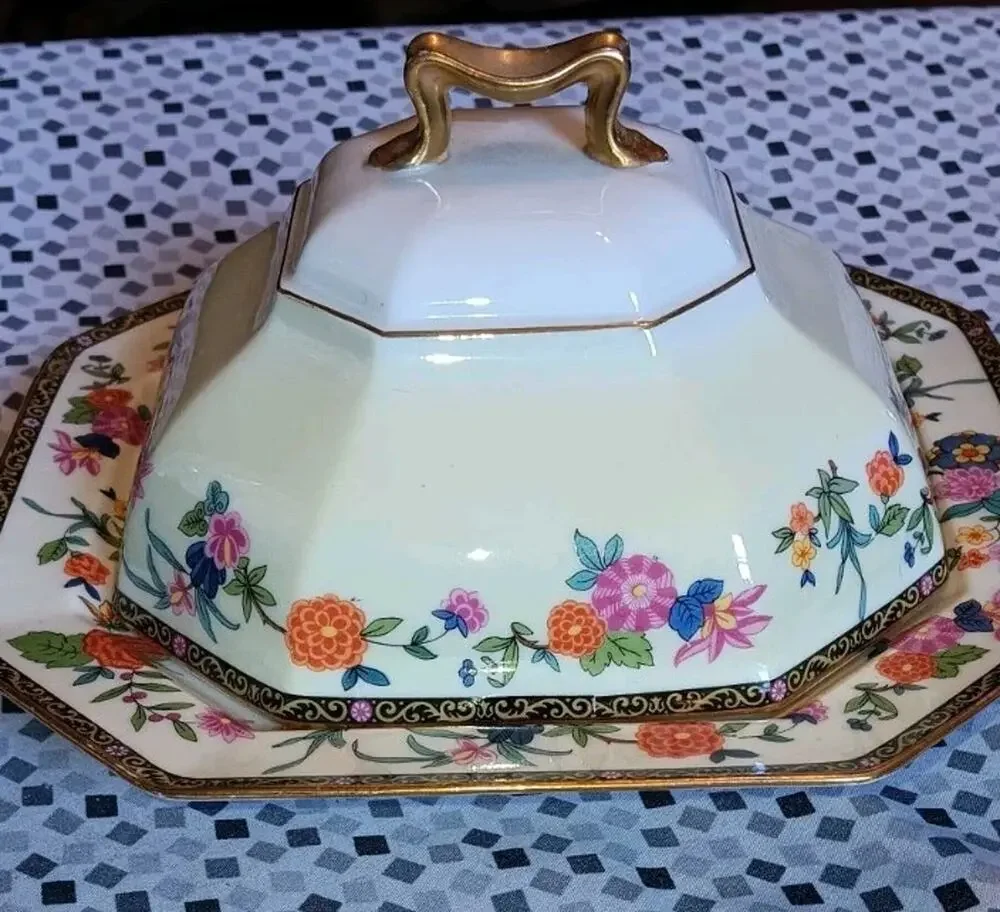 Johann Haviland Bavaria 8 Sided Covered Butter Dish